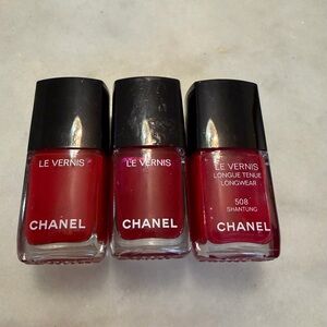 New Chanel Le Vernis Red Nail Polish Trio